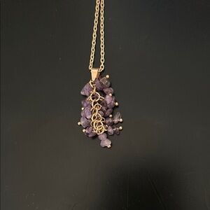 Amethyst Crystal Cluster Pendant Necklace